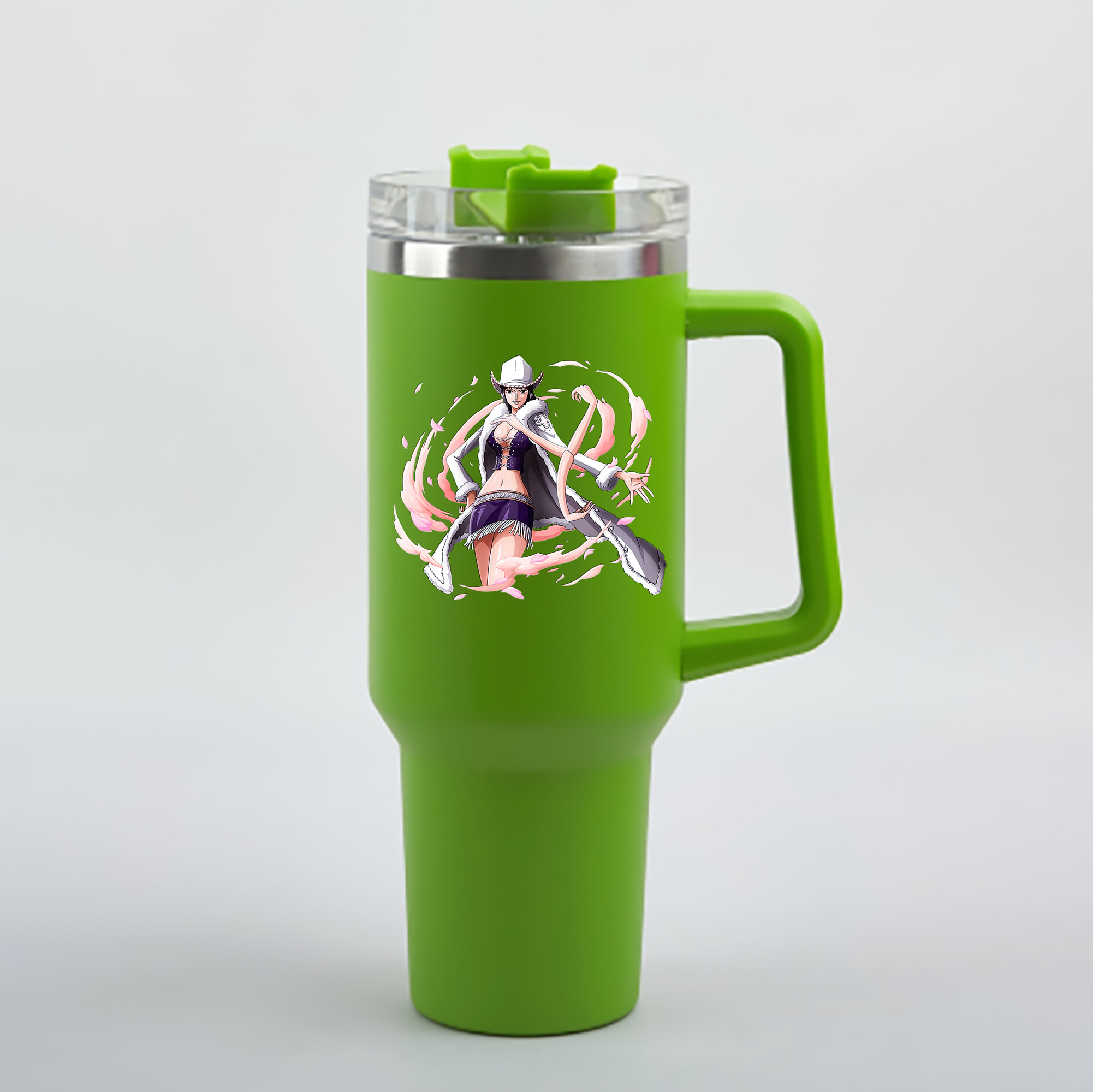 ワンピース ニコ・ロビン ONE PIECE Nico Robin 1200mL車用タンブラー - クリスタルステッカー（プラスチックストロー付き）